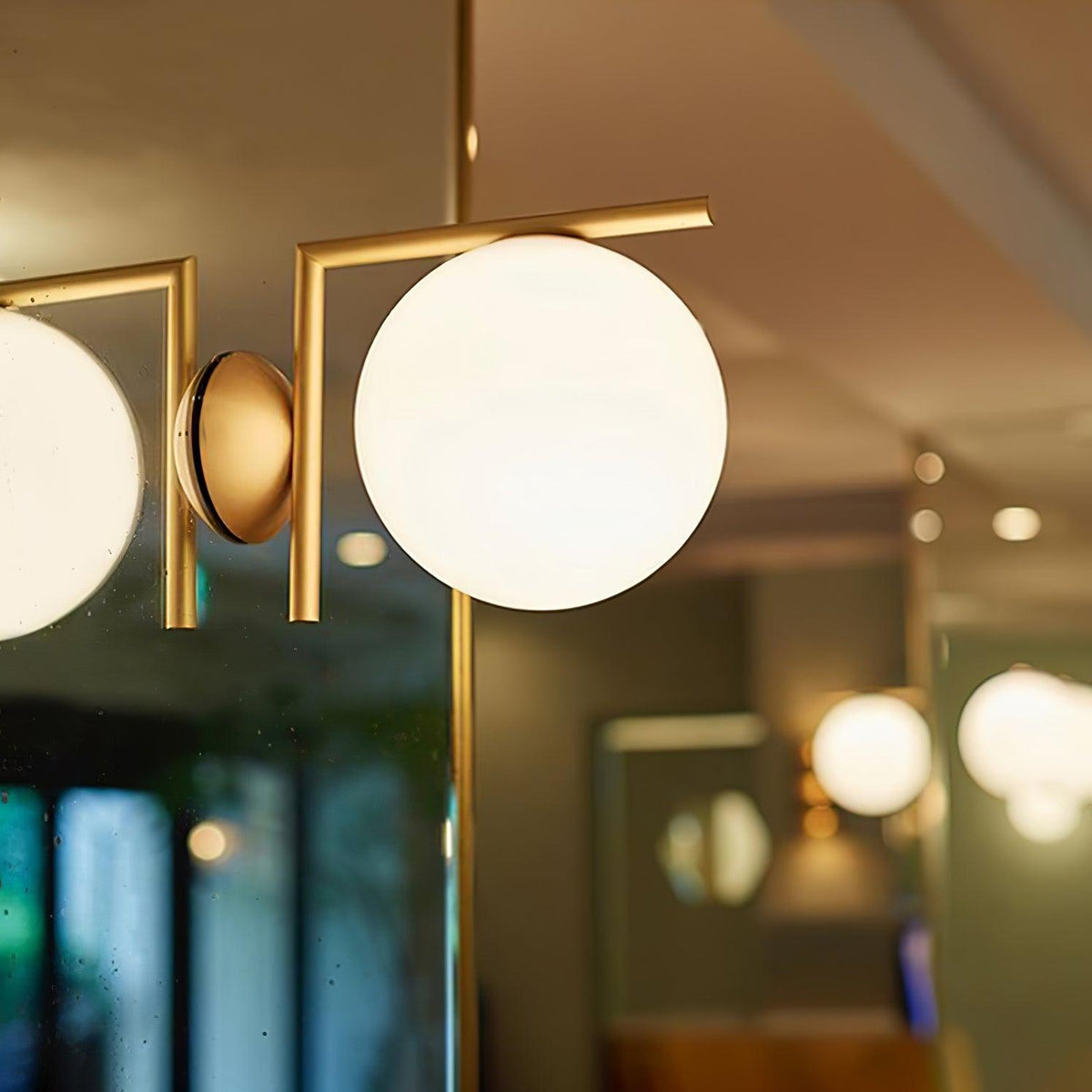Handblown Opal Glass Wall Sconce – Modern Minimalist Wall Light Fixture with Metal Base | Thomler