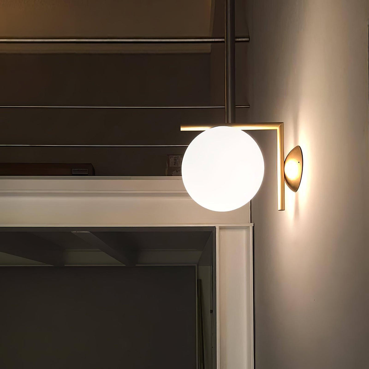Handblown Opal Glass Wall Sconce – Modern Minimalist Wall Light Fixture with Metal Base | Thomler