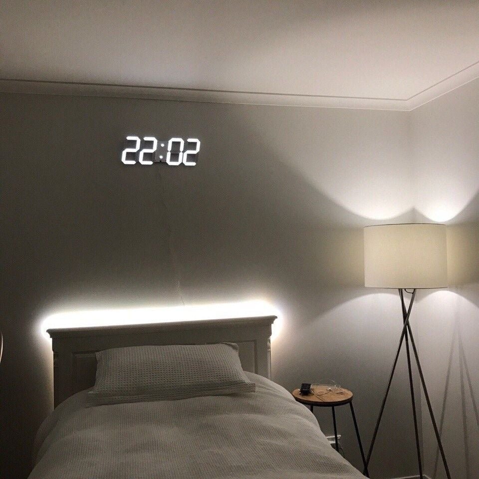 3D LED Digital Wall Clock with Adjustable Brightness | Modern Minimalist Display for Living Room, Bedroom & Office | USB Powered Time Piece | Thomler