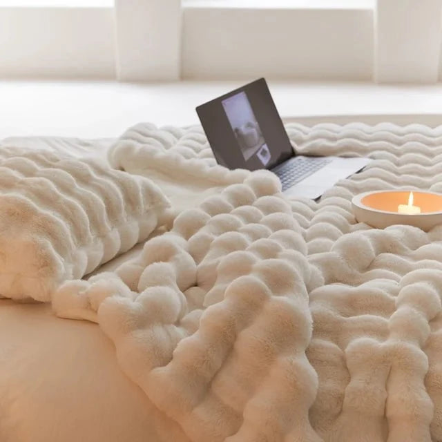 Plush Faux Fur Throw Blanket with Silky Soft Texture for Couch, Bed & Living Room Decor in Multiple Colors | Thomler