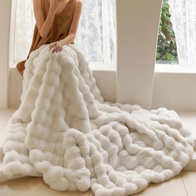 Plush Faux Fur Throw Blanket with Silky Soft Texture for Couch, Bed & Living Room Decor in Multiple Colors | Thomler