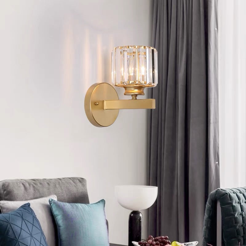 Wall Lamp Glass Metal 24.0 cm Black Bedroom Hallway Living Room Accent Lighting Fixture | Thomler