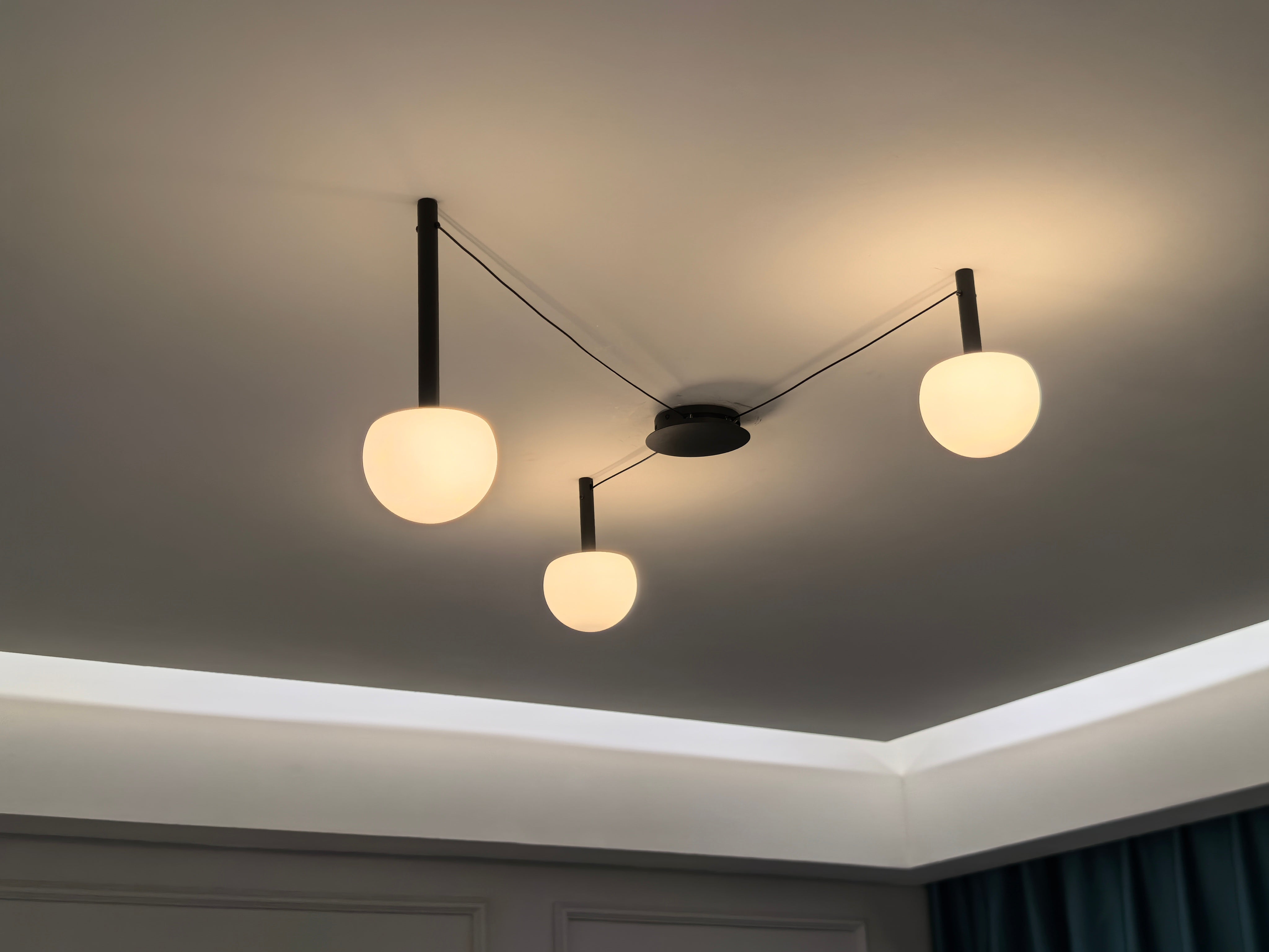 Ceiling Light Frosted Glass 10 in Adjustable Bedroom Living Room Pendant Lamp Modern Decorative Globe Fixture | Thomler