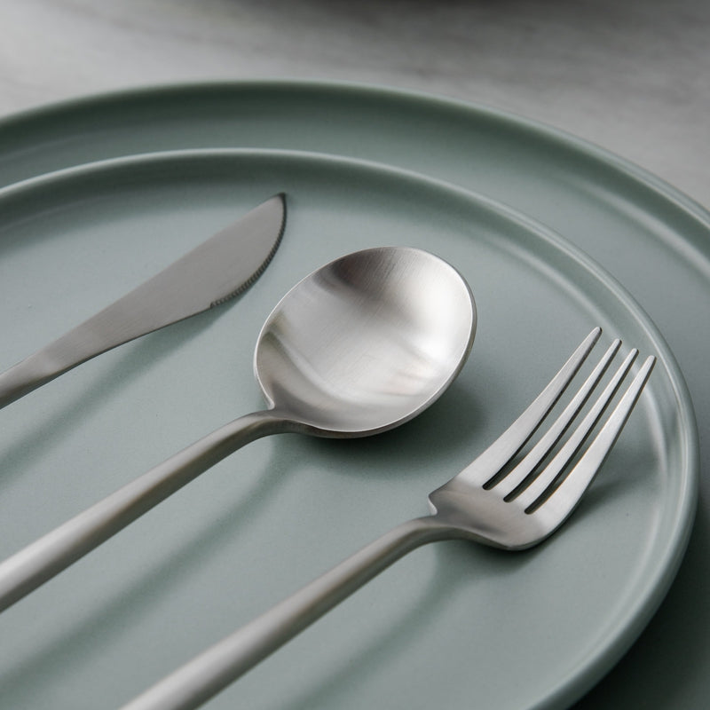 Stainless Steel Flatware Set – Matte Finish 5-Piece Place Settings for Everyday & Formal Dining | Thomler