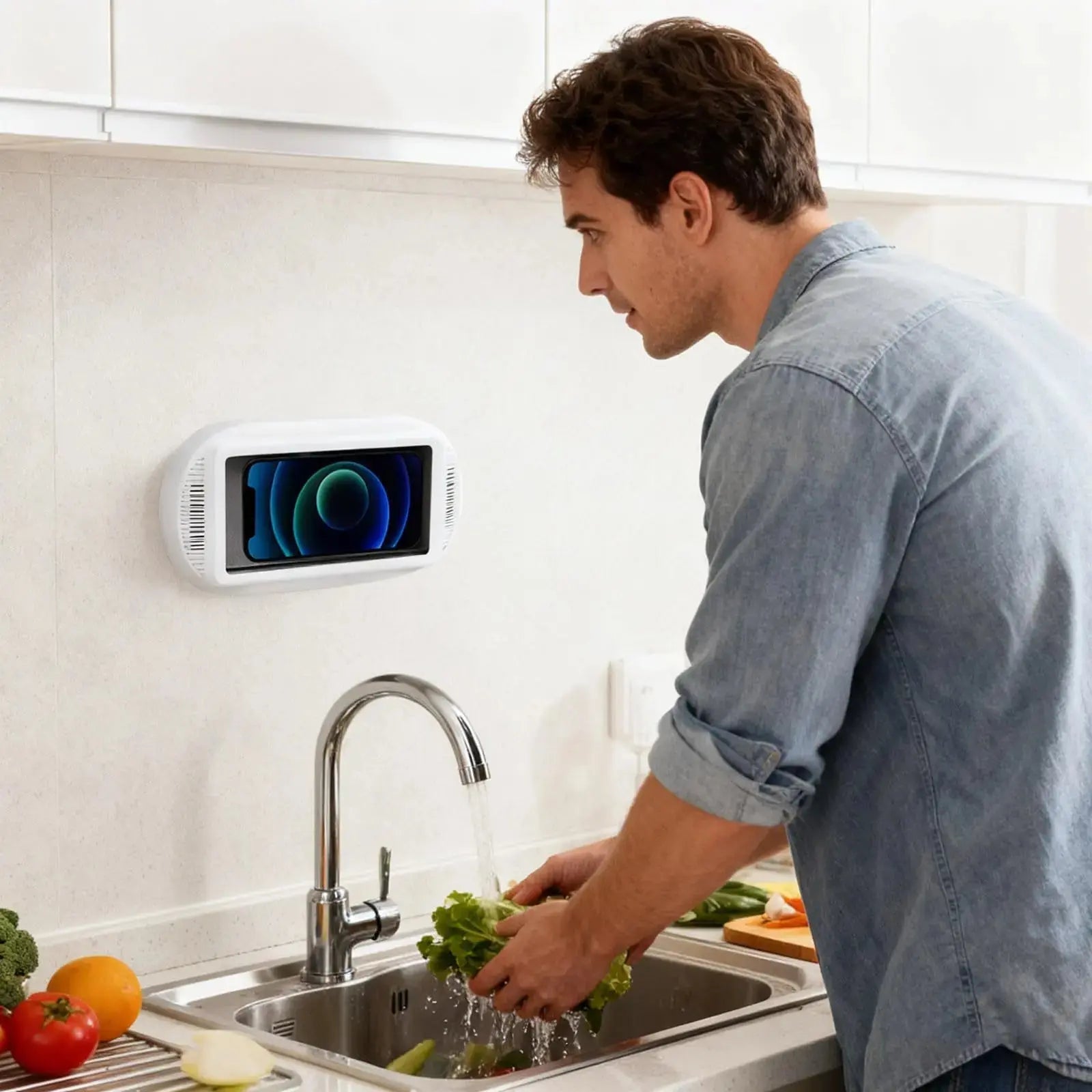 Wall-Mount Rotating Waterproof Phone Case for Shower & Bathroom with Touch Screen Access | Thomler