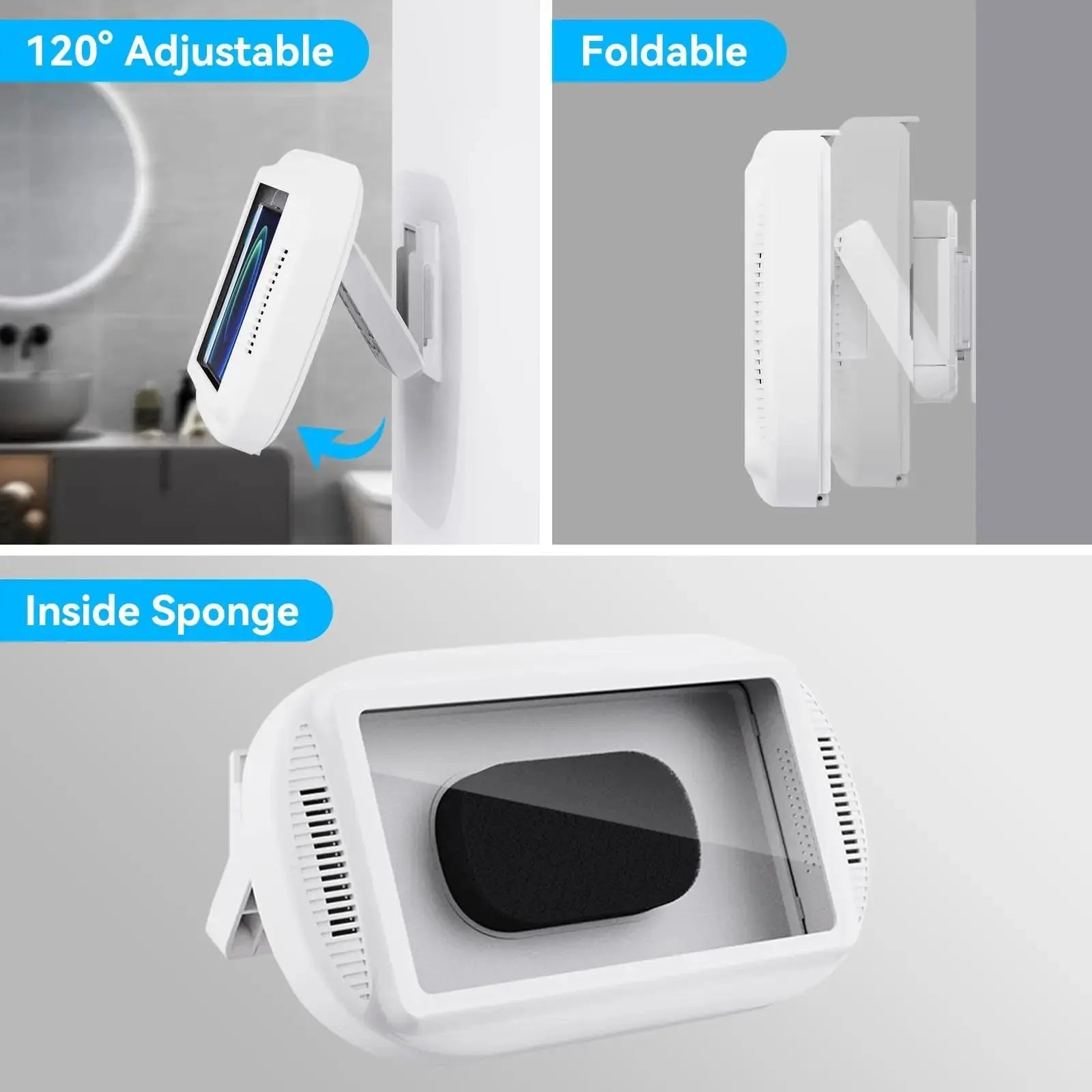 Wall-Mount Rotating Waterproof Phone Case for Shower & Bathroom with Touch Screen Access | Thomler