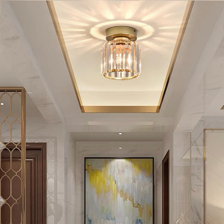 Ceiling Lamp Crystal Brass 25.0 cm Modern Hallway Living Room Bedroom Lighting Fixture Decorative Cube Light | Thomler