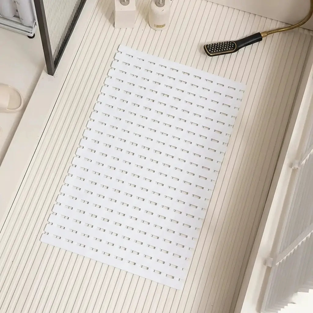 Textured Silicone Shower Mat with Suction Grip | Anti-Slip Bathroom Floor Cover for Tubs and Stalls | Drainage Design for Safety | Thomler