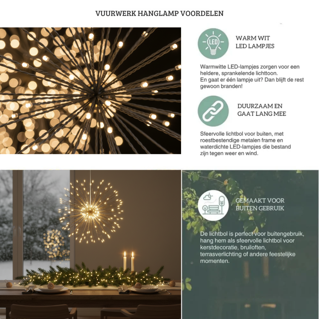 Solar Starburst Firework Light – Outdoor Hanging LED Decoration for Patio & Garden | Thomler