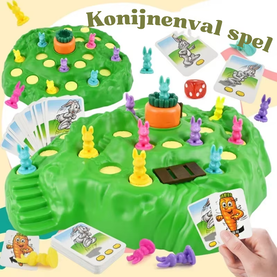 Family Rabbit Racing Board Game – Climb to the Carrot, Avoid the Holes | Thomler