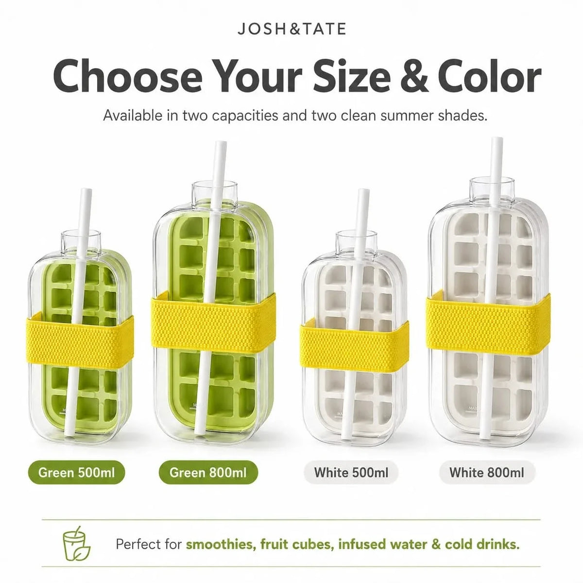 Freezer-Bottle Combo with Pour Spout – Silicone Ice Maker and Insulated Drinkware for Smoothies, Cold Beverages & Home Hydration | Thomler