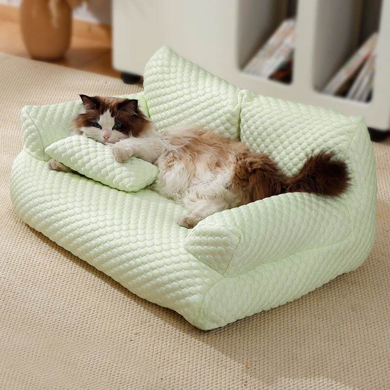 Sofa-Style Dog Bed with Temperature-Regulating Fabric for Summer Comfort | Thomler