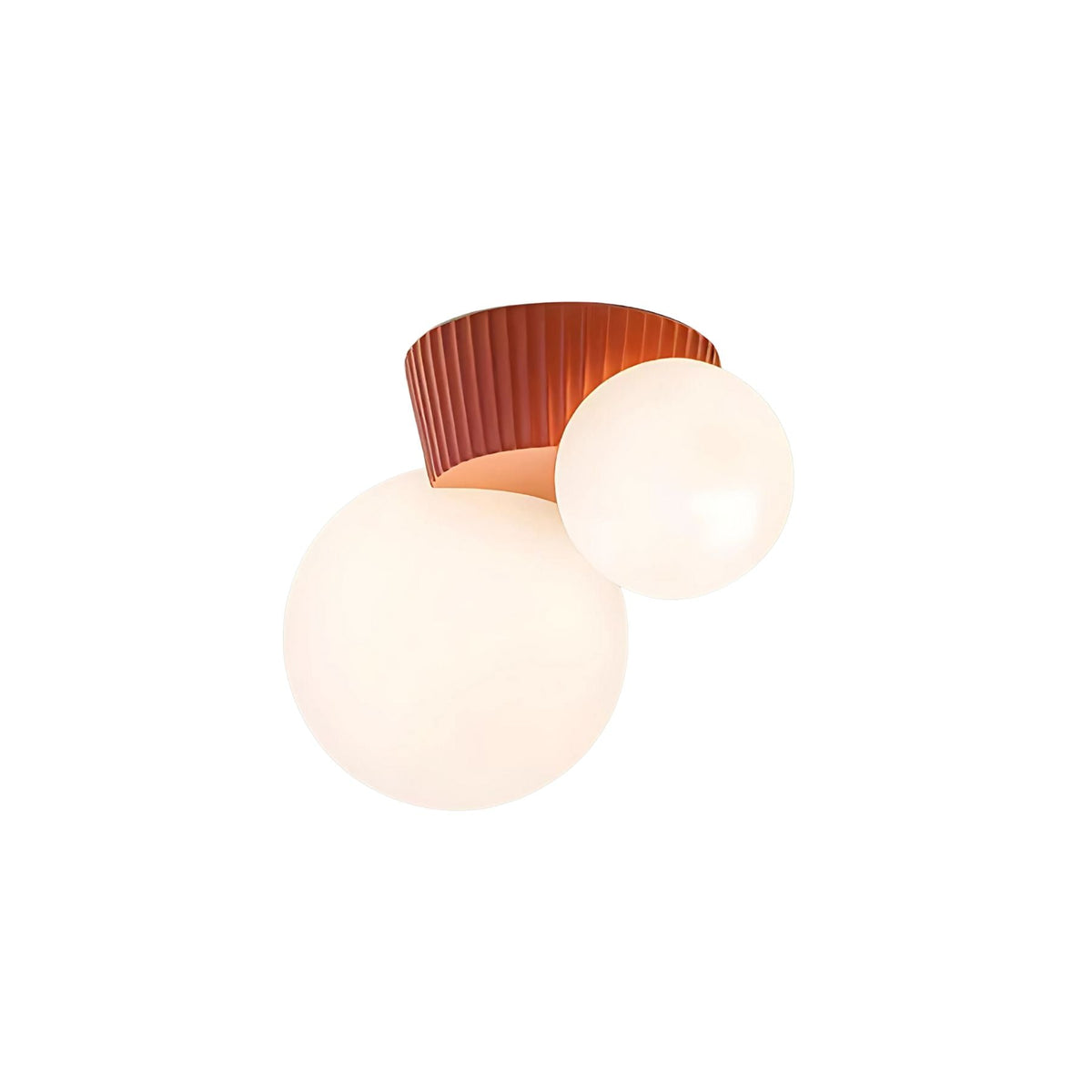 Twin Globe Ceiling Light with Green Base – Modern Two-Bulb Flush Mount for Living Room & Bedroom | Thomler