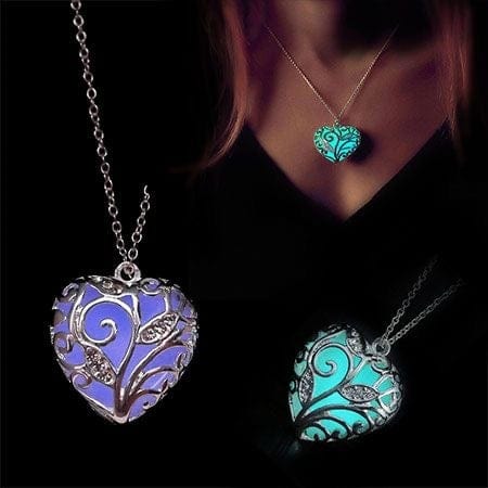 Luminous Heart Pendant Necklace – Glow-in-the-Dark Jewelry for Women – Adjustable 16-18 in Chain – Hypoallergenic Stainless Steel – Gift | Thomler