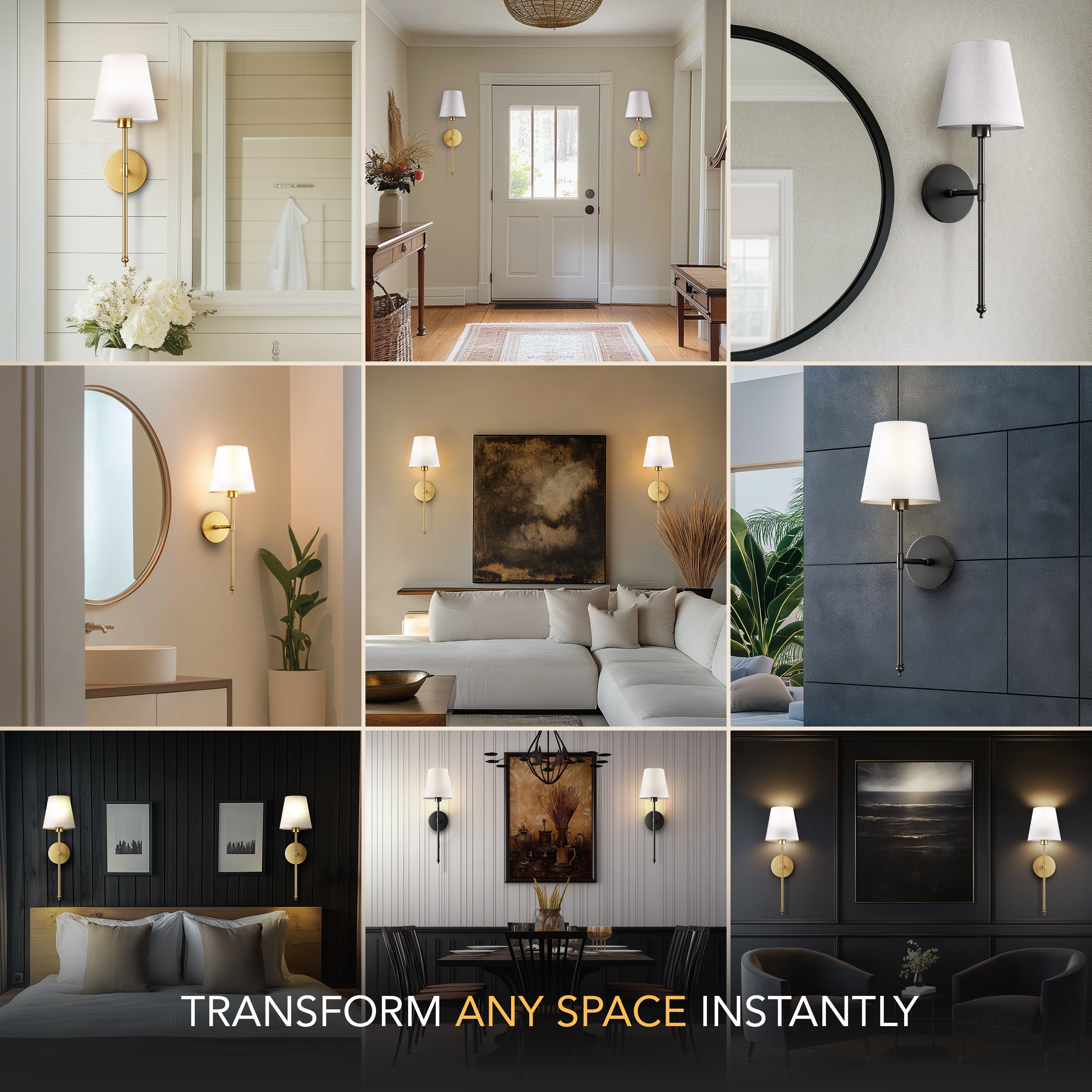 Wall Lamp Metal 51.5 cm Gold Bedroom Wireless Remote Controlled Reading Light Pair Scandinavian Interior Lighting | Thomler