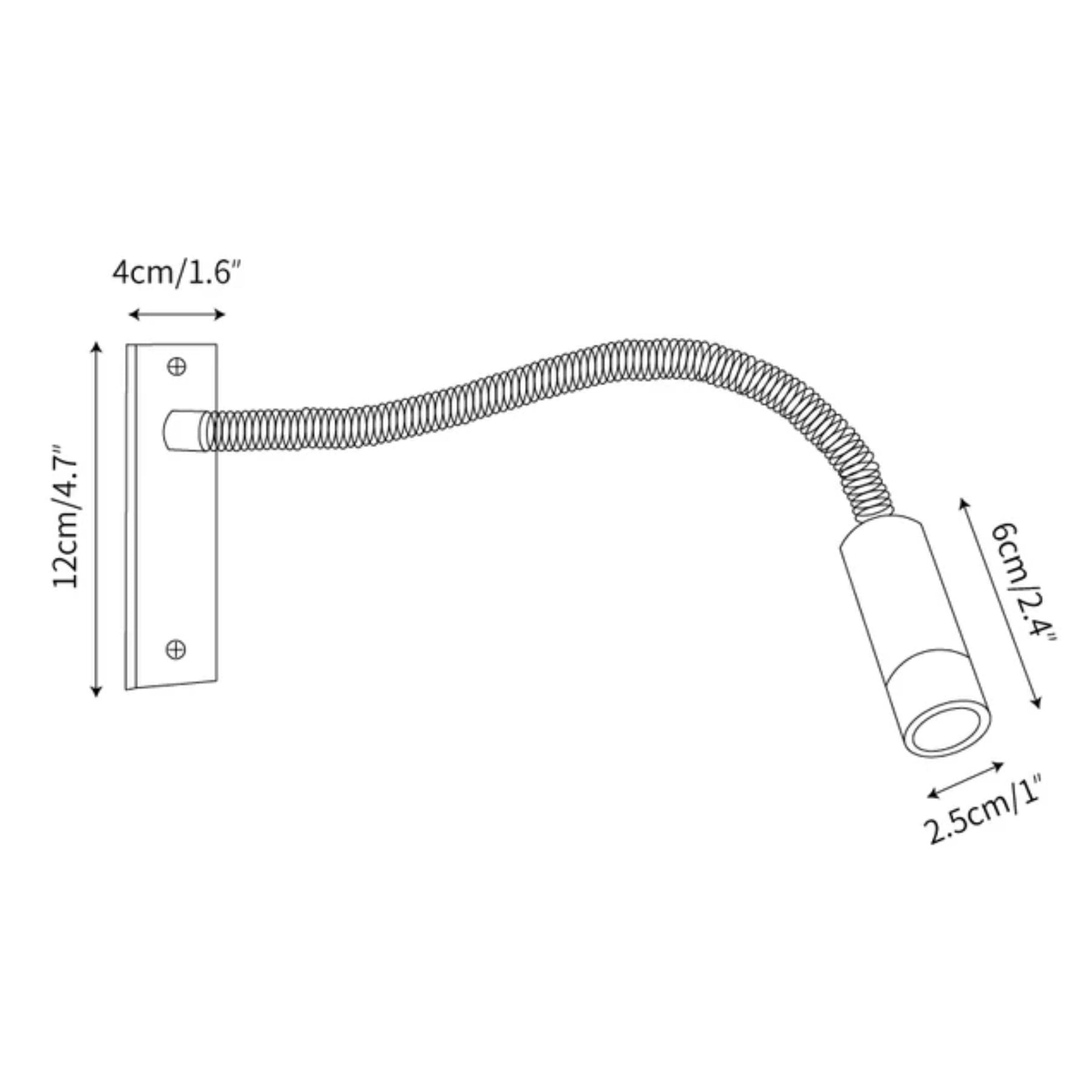 Wall Lamp Metal Flexible Gooseneck Integrated LED Black Bedroom Reading Task Light Modern Bedside Lighting | Thomler