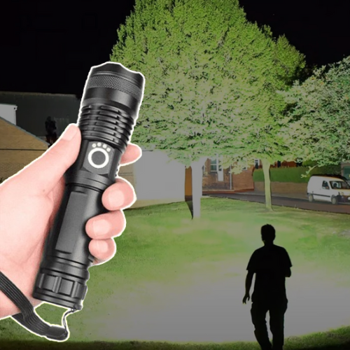 Rechargeable LED Tactical Flashlight USB Zoom Adjustable 90000 Lumen Handheld Torch for Camping Hiking Emergency | Thomler