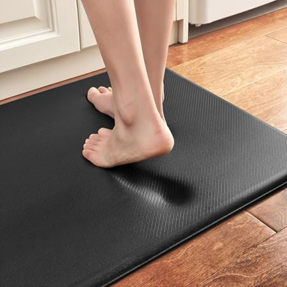 Anti-Fatigue Kitchen Floor Mat - Non-Slip Cushioned Standing Mat for Cooking - Wipe-Clean PVC Runner Rug - 5 Sizes - Red, Green, Black | Thomler
