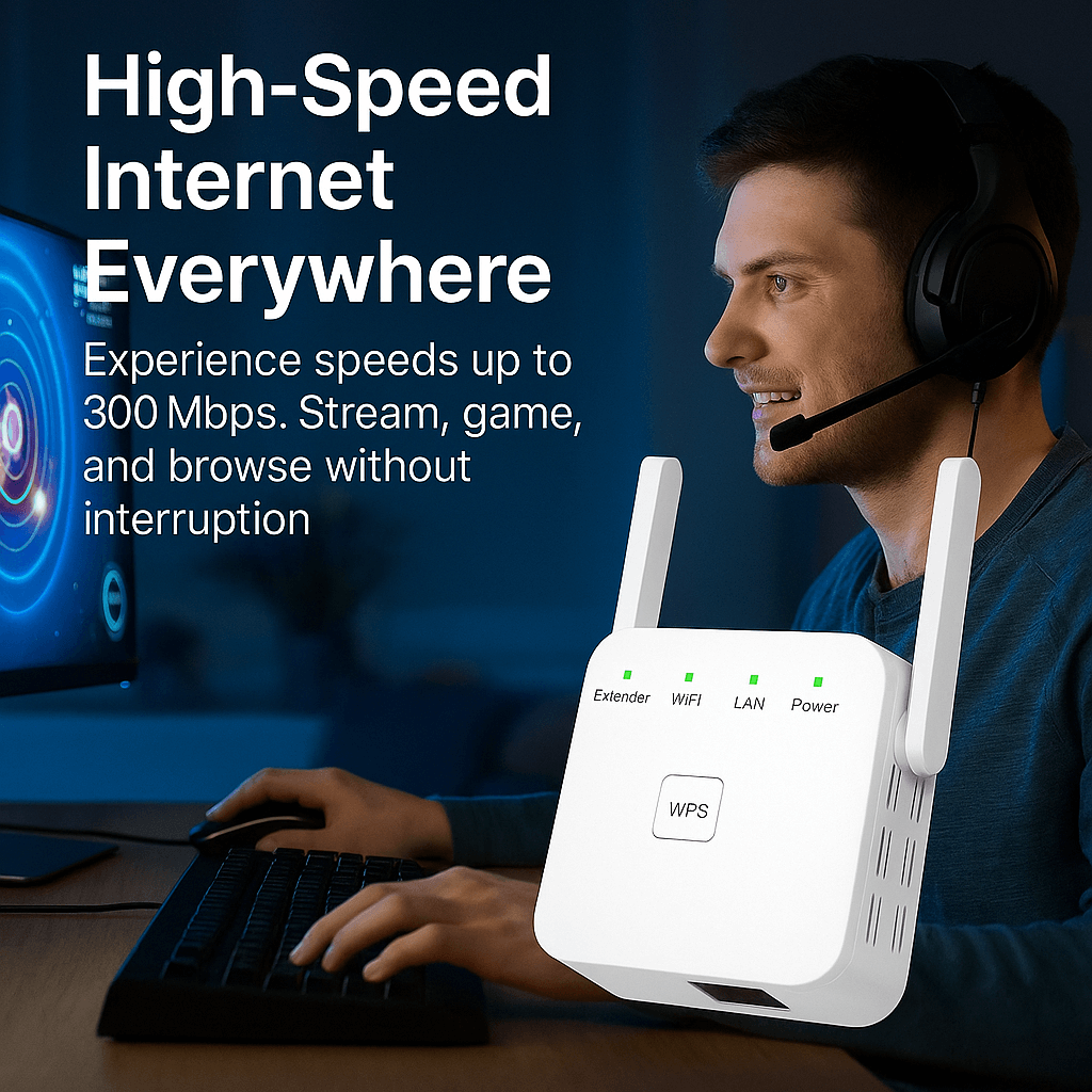 Dual-Band WiFi Signal Booster for Whole-Home Coverage – Extends Internet Range to Every Room & Yard | Thomler