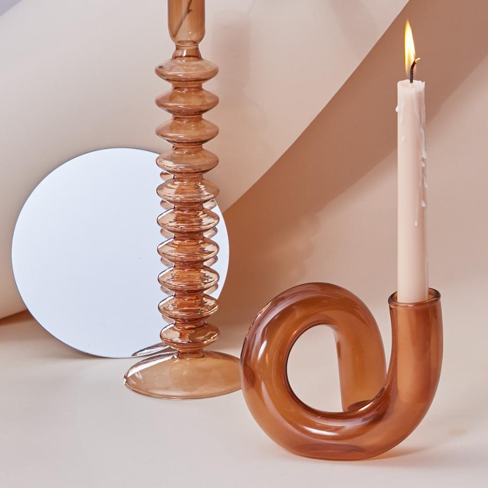 Glass Vase Borosilicate Glass 13.0 cm Coloured Loop Design Table Windowsill Hydroponic Decorative Flower Vase | Thomler