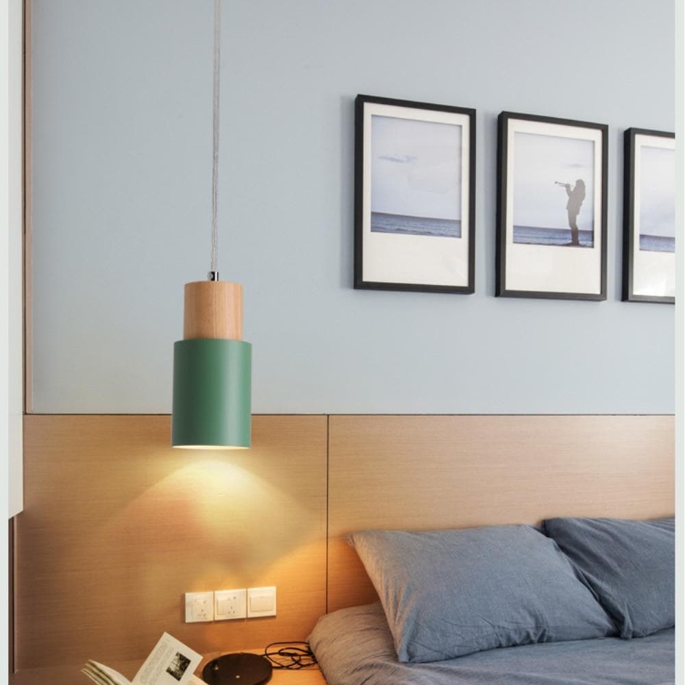Pendant Light Wood Iron E27 18.0 cm Scandinavian Dining Room Kitchen Island Hanging Ceiling Lamp | Thomler