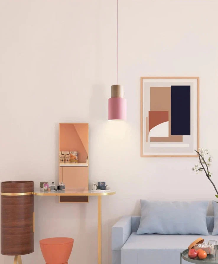 Pendant Light Wood Iron E27 18.0 cm Scandinavian Dining Room Kitchen Island Hanging Ceiling Lamp | Thomler