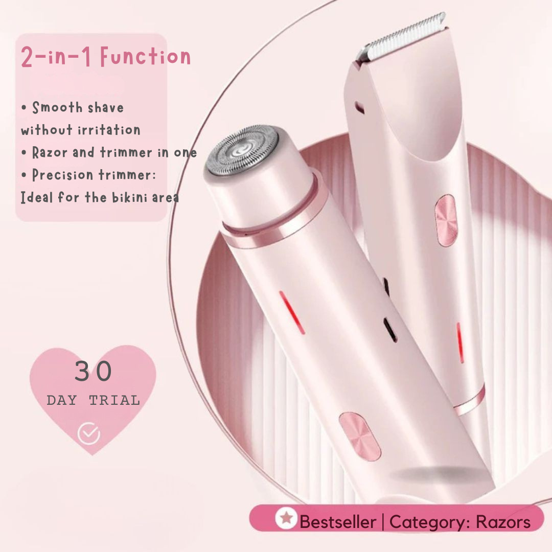 Cordless Electric Body Shaver for Women | Waterproof Trimmer for Sensitive Skin | Dual Heads Wet Dry Use | Travel-Ready USB Rechargeable | Thomler