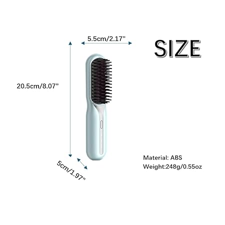 Cordless Hair Styling Brush for Straightening & Curling — Rechargeable Heat Tool for All Hair Types, Travel-Size Ceramic Smoothing Iron | Thomler