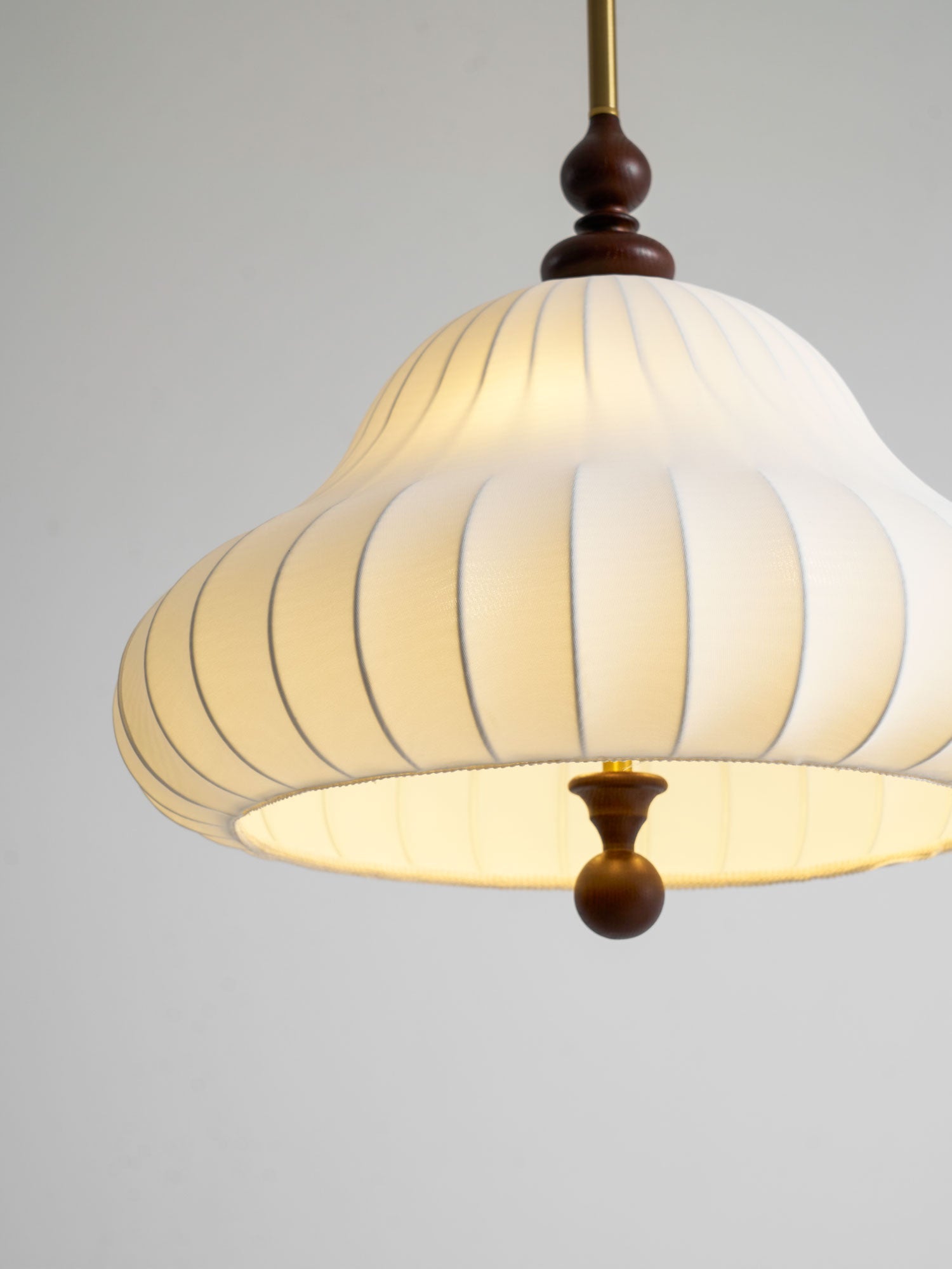 Adjustable Hanging Lamp with Layered Petal Shade Wood Metal Mixed Material 20 Inch Diameter for Dining Living Bedroom | Thomler