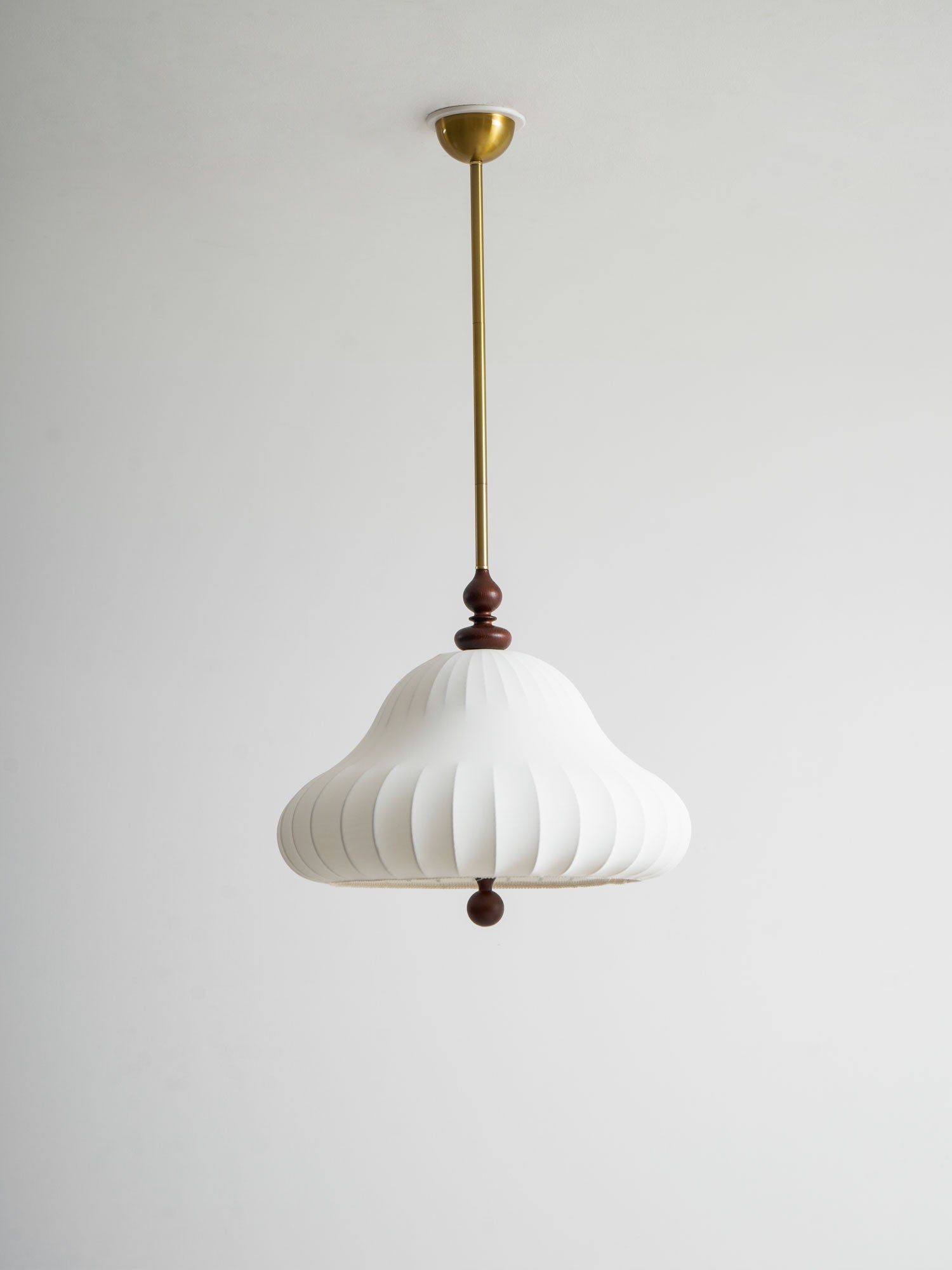 Adjustable Hanging Lamp with Layered Petal Shade Wood Metal Mixed Material 20 Inch Diameter for Dining Living Bedroom | Thomler