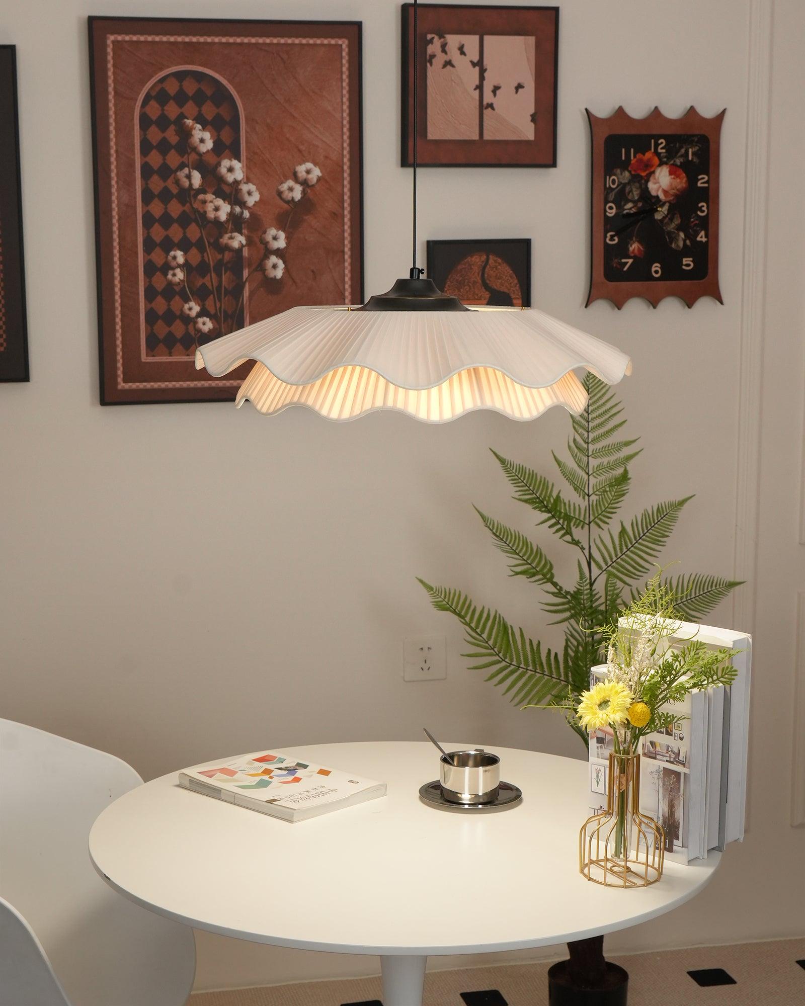 Pendant Light Brass 21.7 in Adjustable Ceiling Light Beige Black Living Room Dining Room Modern Minimalist Hanging Lamp | Thomler