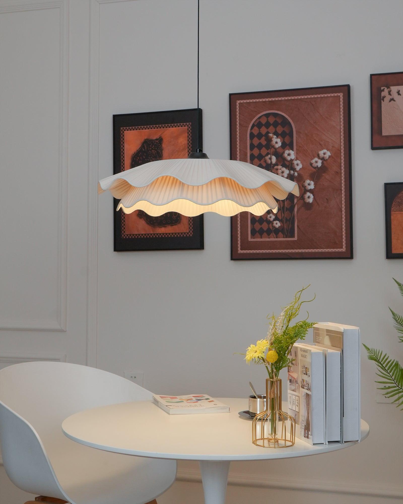Pendant Light Brass 21.7 in Adjustable Ceiling Light Beige Black Living Room Dining Room Modern Minimalist Hanging Lamp | Thomler