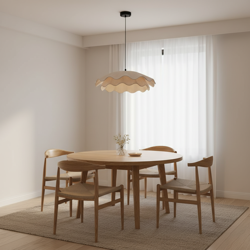 Pendant Light Brass 21.7 in Adjustable Ceiling Light Beige Black Living Room Dining Room Modern Minimalist Hanging Lamp | Thomler
