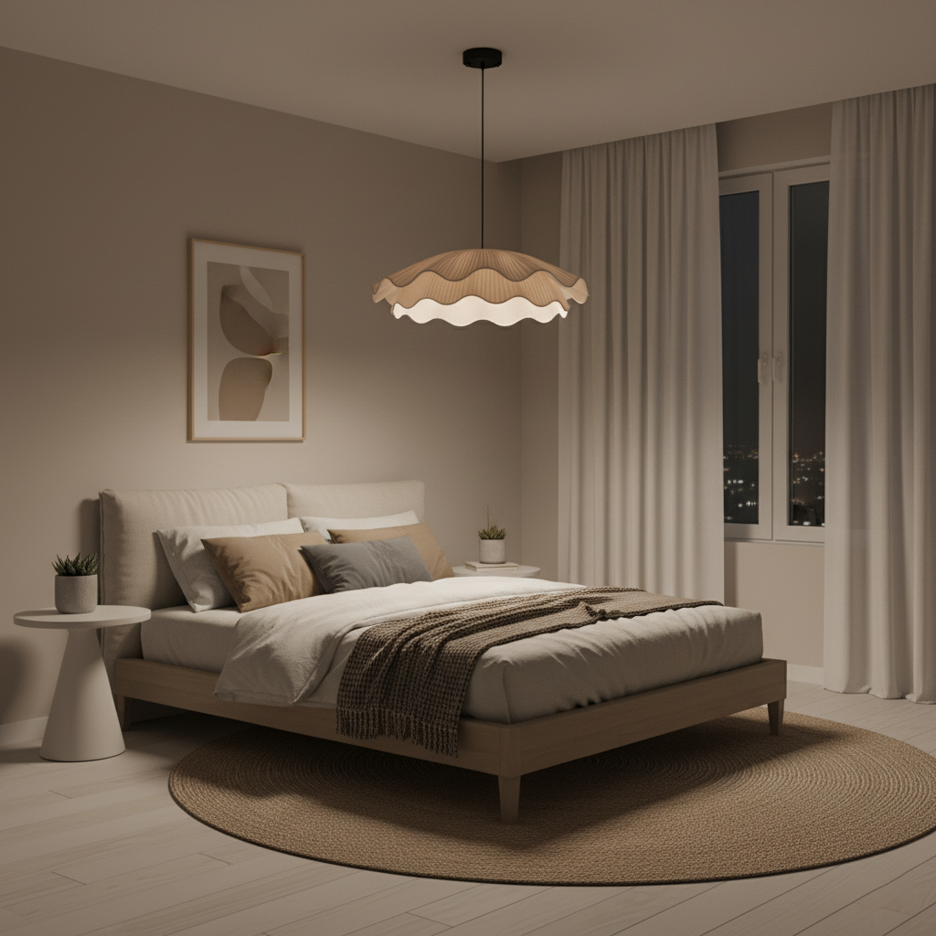 Pendant Light Brass 21.7 in Adjustable Ceiling Light Beige Black Living Room Dining Room Modern Minimalist Hanging Lamp | Thomler