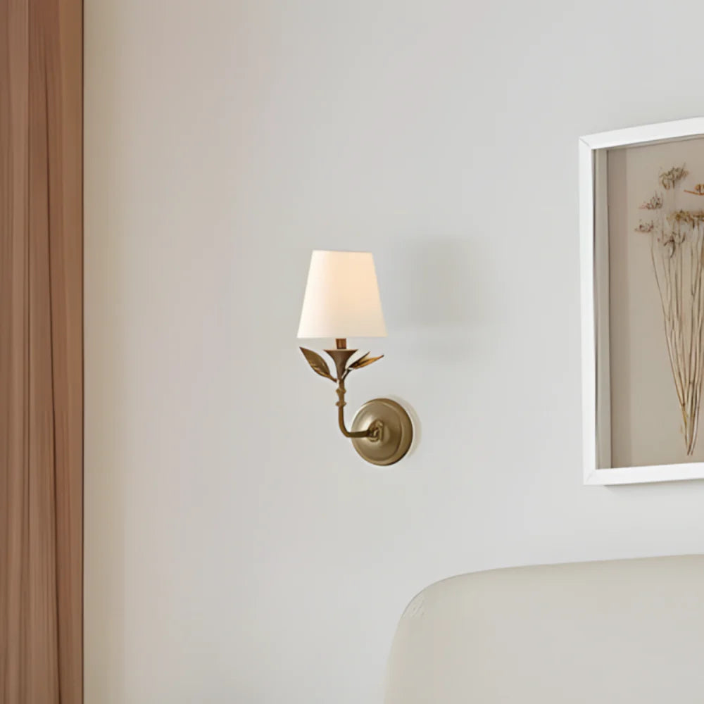 Wall Lamp Metal 8.1 in x 11.4 in Antique Brass White LED Bedroom Hallway Living Room Sconce Decorative Lighting | Thomler