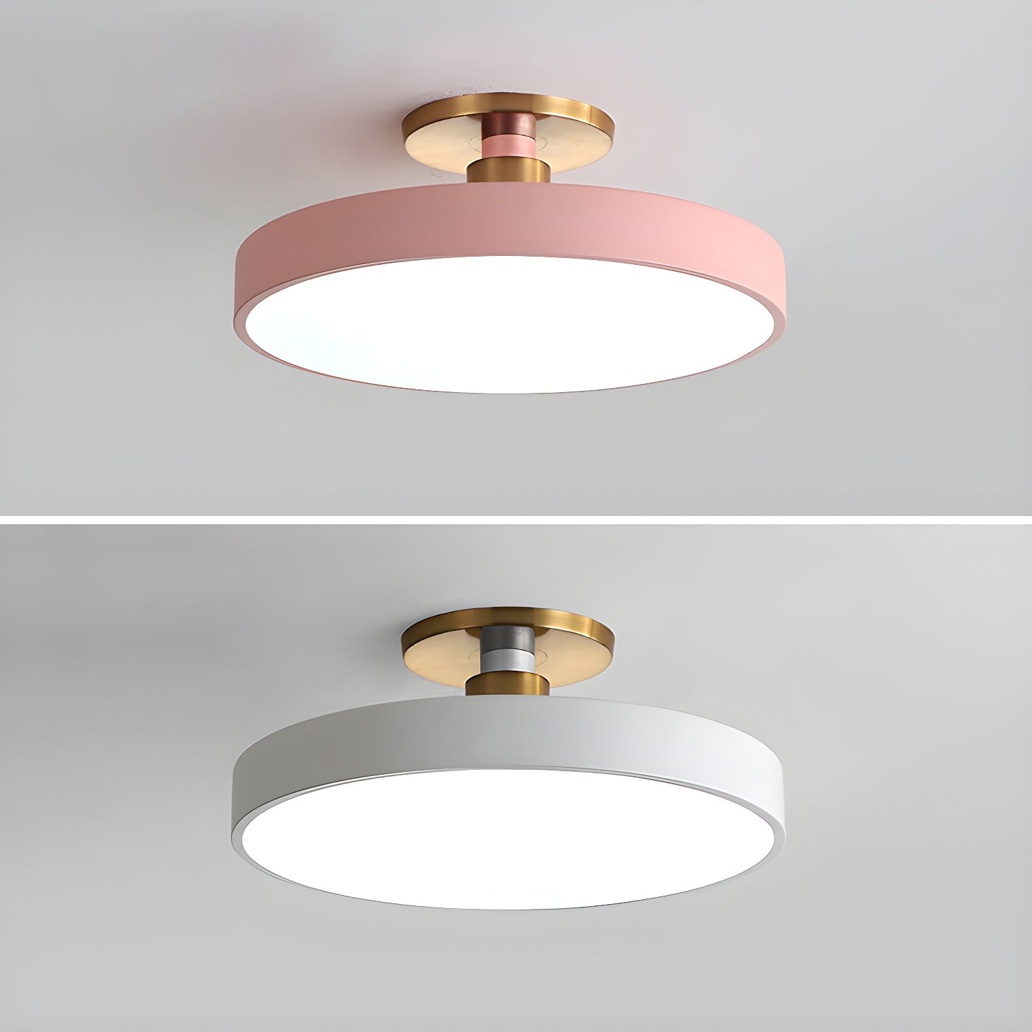 Metal Flush Mount Ceiling Light 11.8 in Warm Ambient Indoor Dining Living Room Office LED | Thomler