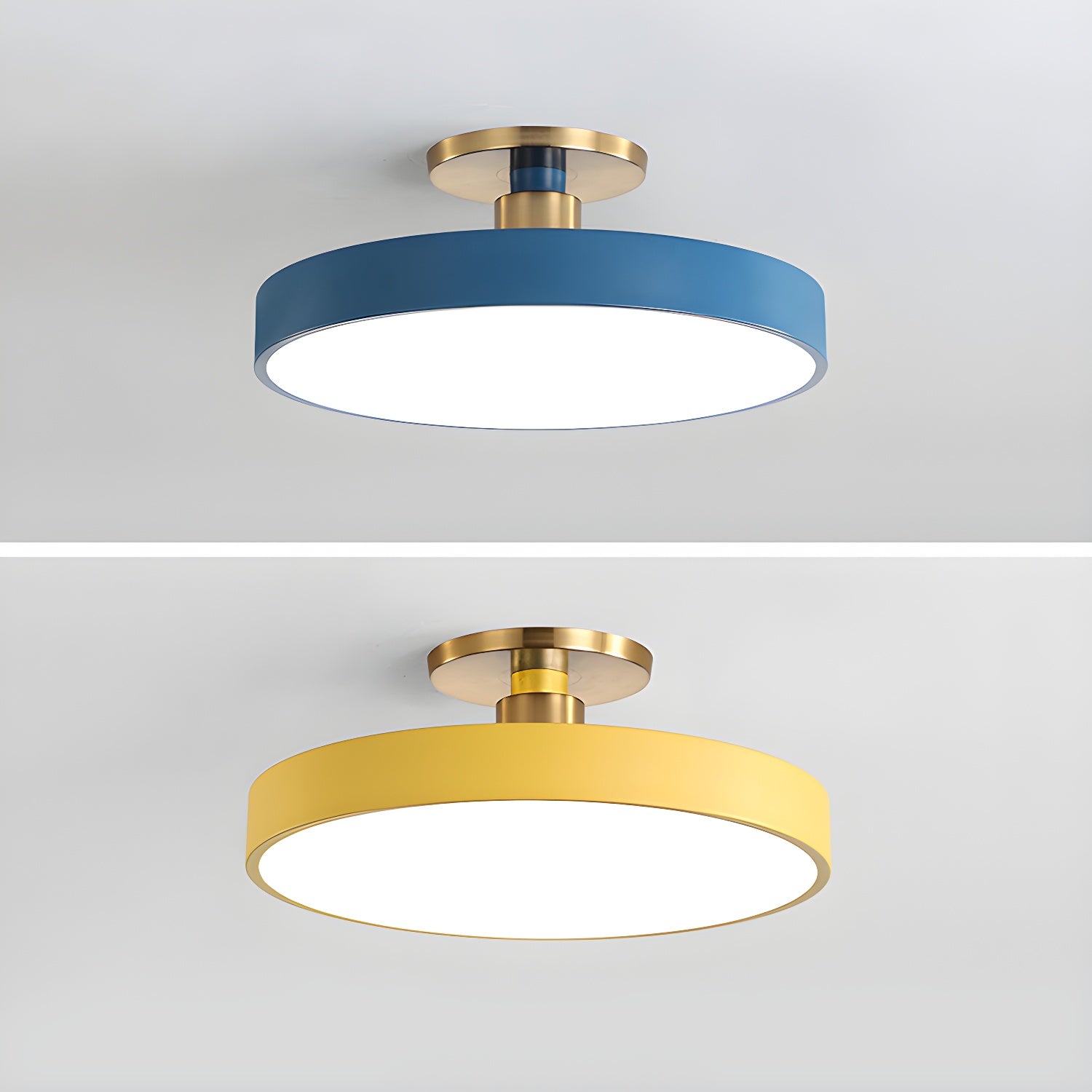 Metal Flush Mount Ceiling Light 11.8 in Warm Ambient Indoor Dining Living Room Office LED | Thomler
