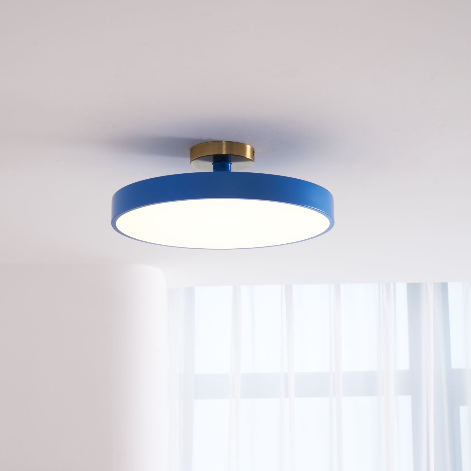 Metal Flush Mount Ceiling Light 11.8 in Warm Ambient Indoor Dining Living Room Office LED | Thomler
