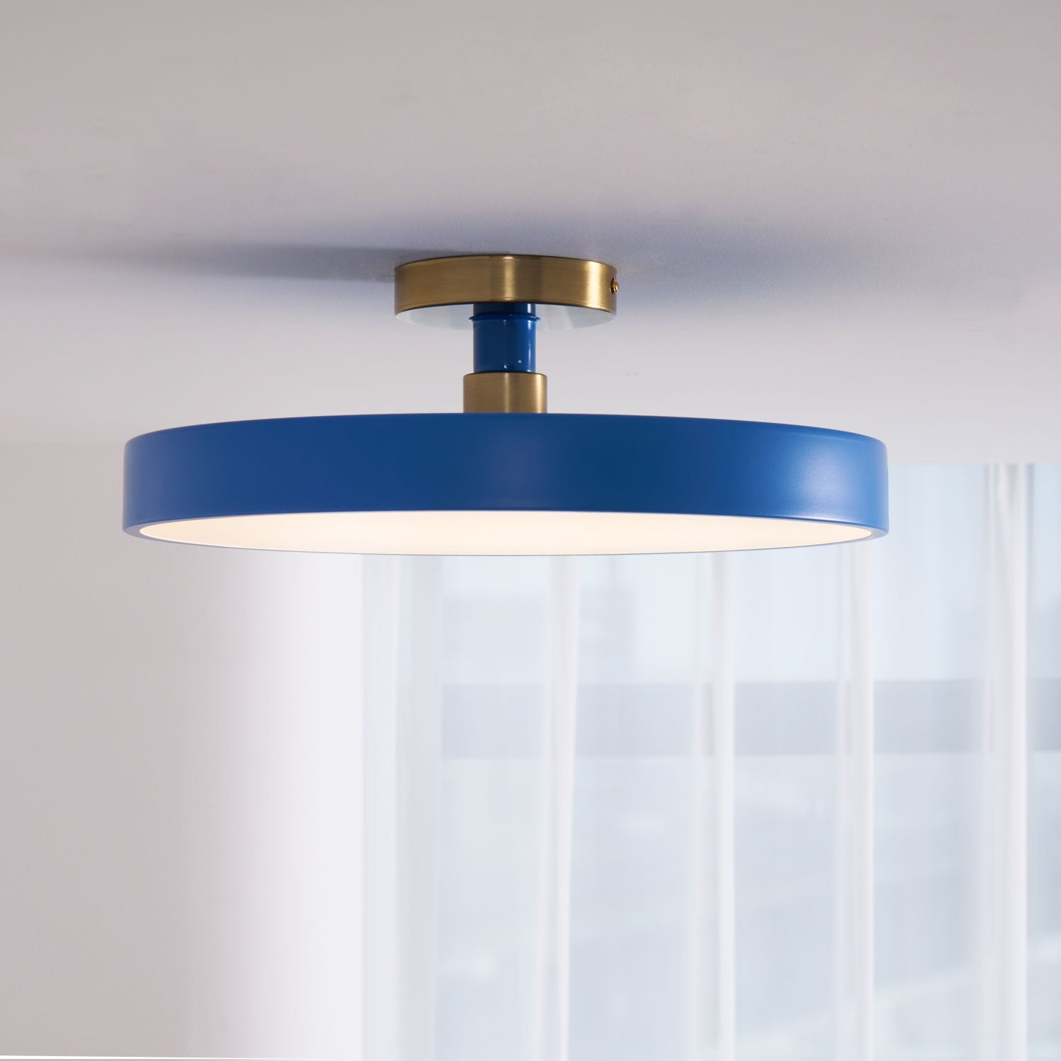 Metal Flush Mount Ceiling Light 11.8 in Warm Ambient Indoor Dining Living Room Office LED | Thomler