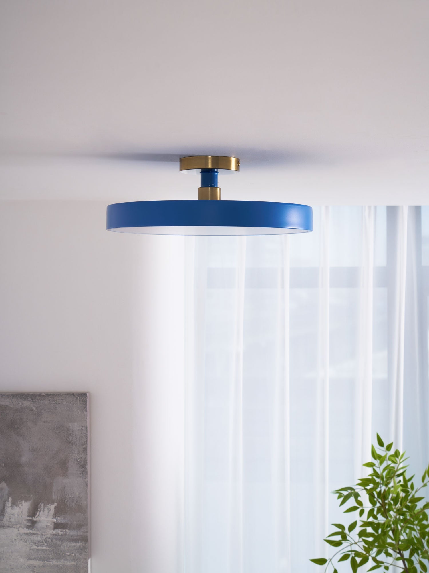 Metal Flush Mount Ceiling Light 11.8 in Warm Ambient Indoor Dining Living Room Office LED | Thomler