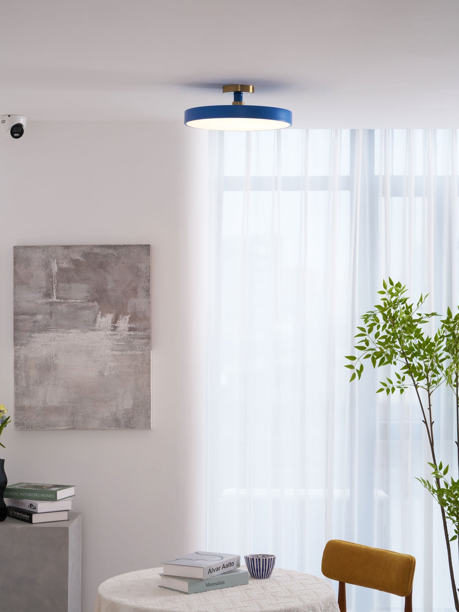 Metal Flush Mount Ceiling Light 11.8 in Warm Ambient Indoor Dining Living Room Office LED | Thomler