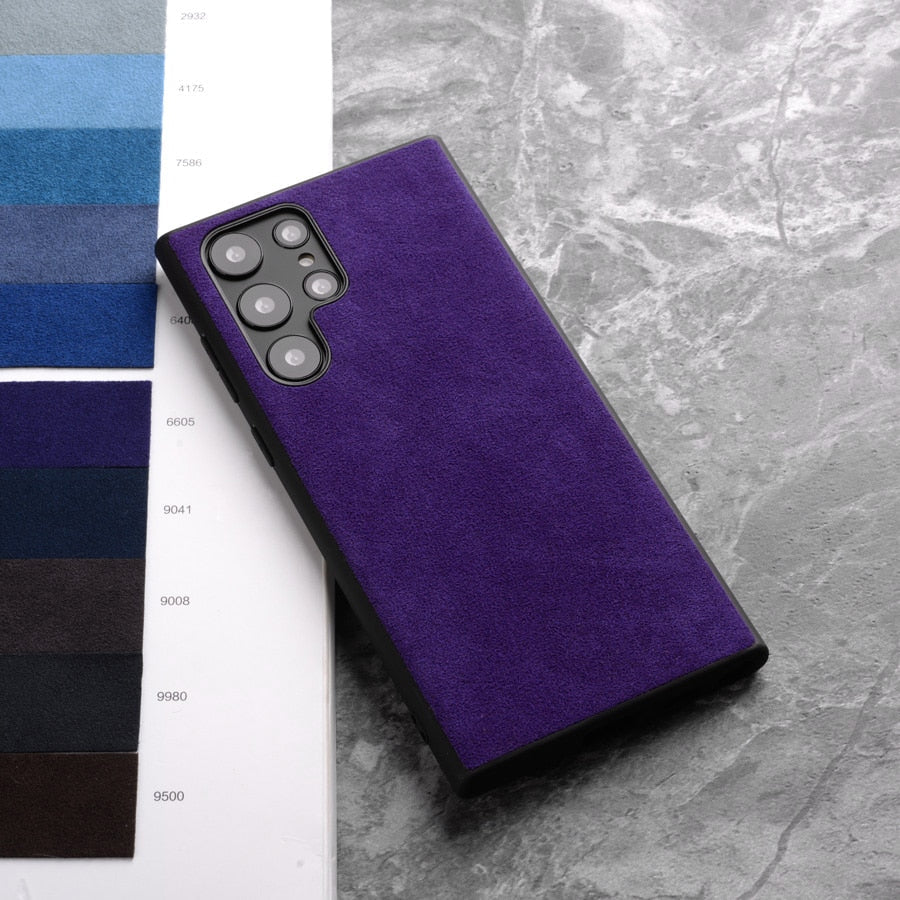 Samsung Galaxy Phone Case Luxe Suede-Alternative Material Slim Fit Protective Cover for S21 S22 S23 S24 S25 S26 Note 20 | Thomler