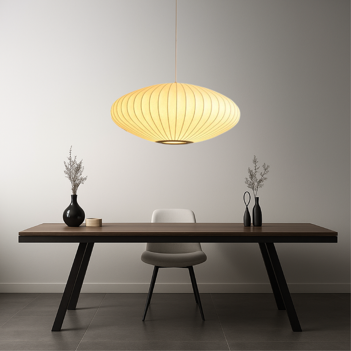Sculptural Fabric Hanging Light – Handwired Ceiling Fixture with Adjustable Drop, Warm Ambient Illumination for Dining Rooms & Bars, 5 | Thomler