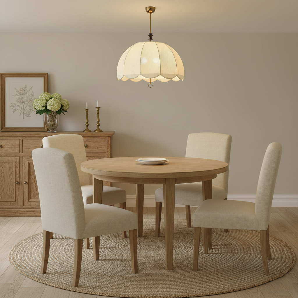 Woven Fabric Shade Drop Fixture 20-Inch Mixed-Material Frame for Table & Island Overhead Lighting | Thomler