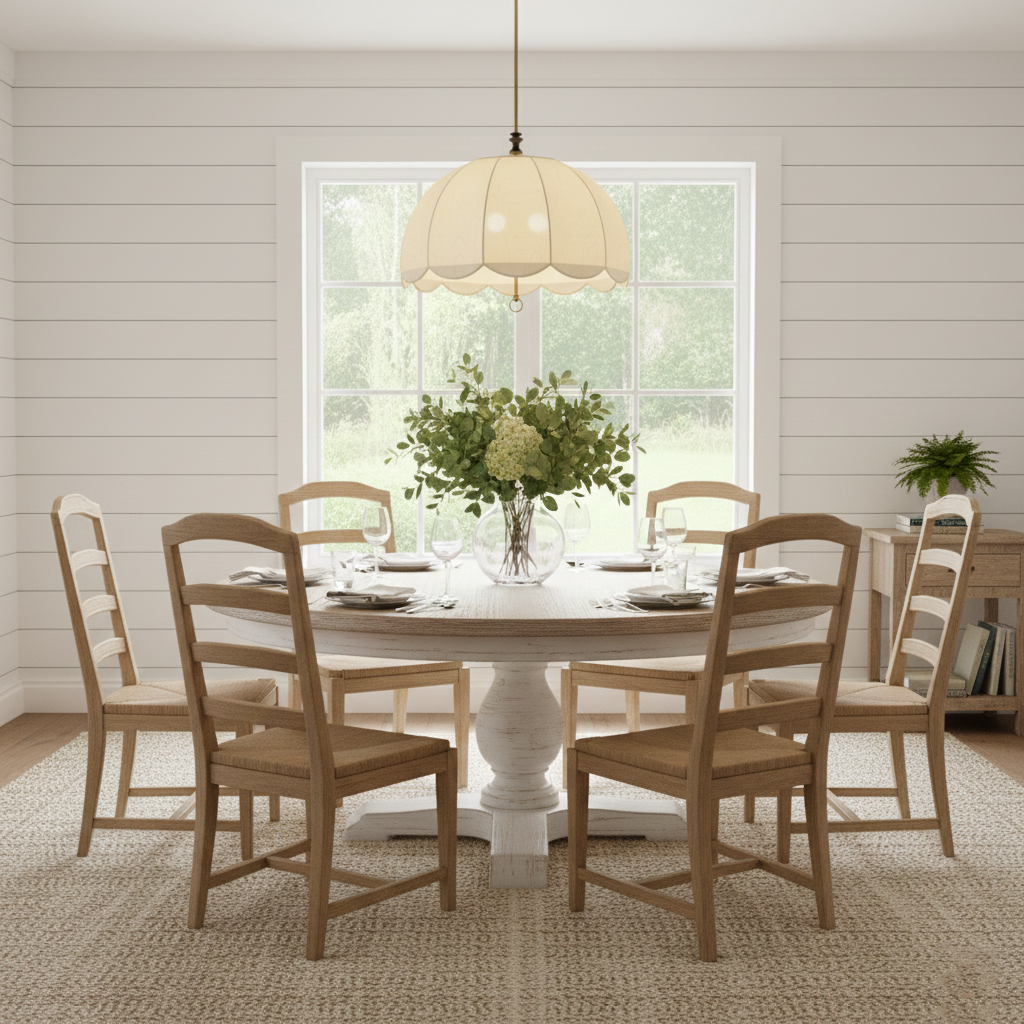 Woven Fabric Shade Drop Fixture 20-Inch Mixed-Material Frame for Table & Island Overhead Lighting | Thomler