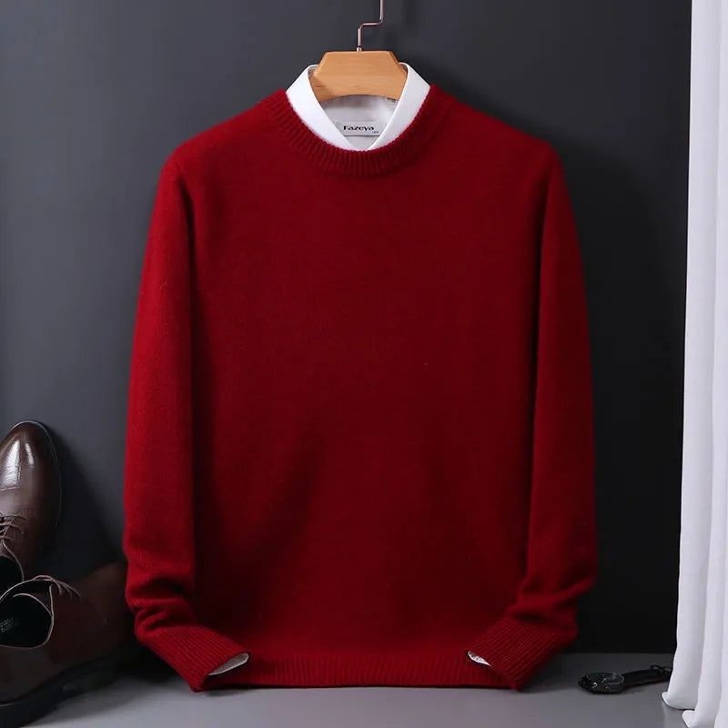 Men's Classic Cashmere Crewneck Sweater – Lightweight Pullover for Work or Weekend | Soft Touch Knit Top | Thomler