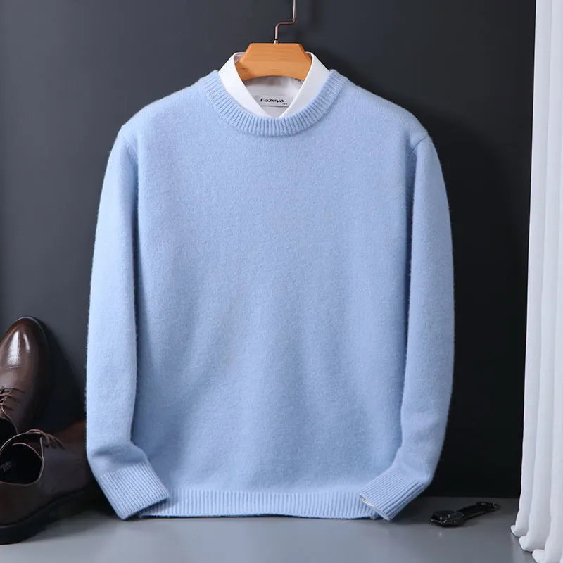 Men's Classic Cashmere Crewneck Sweater – Lightweight Pullover for Work or Weekend | Soft Touch Knit Top | Thomler