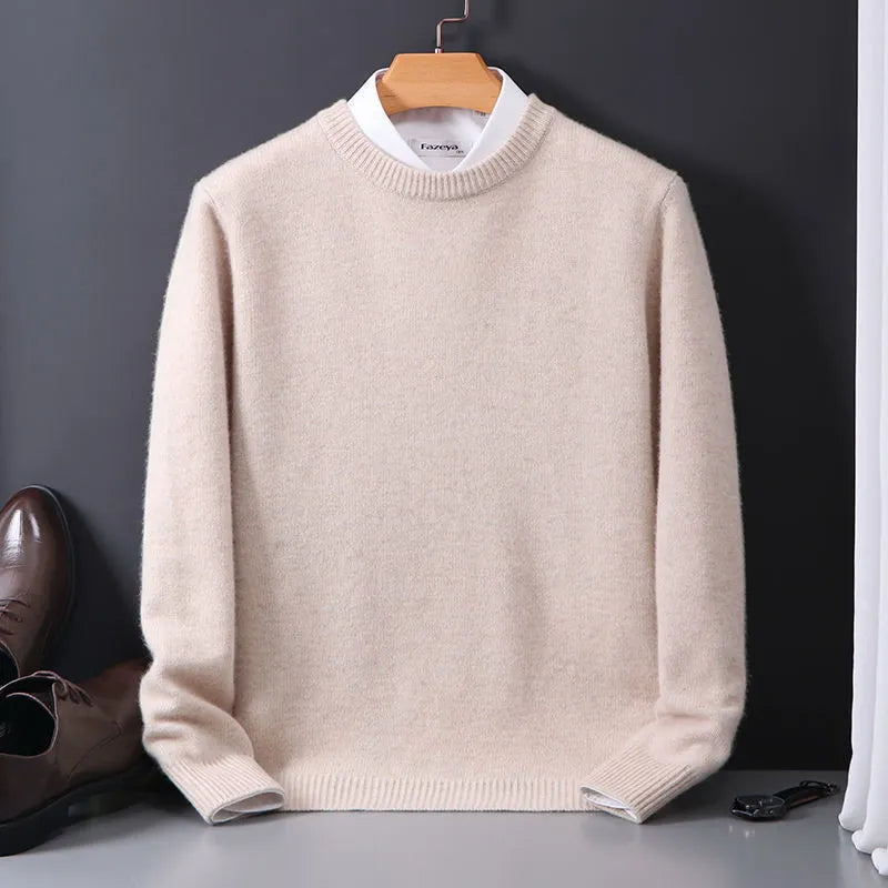 Men's Classic Cashmere Crewneck Sweater – Lightweight Pullover for Work or Weekend | Soft Touch Knit Top | Thomler