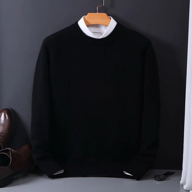 Men's Classic Cashmere Crewneck Sweater – Lightweight Pullover for Work or Weekend | Soft Touch Knit Top | Thomler