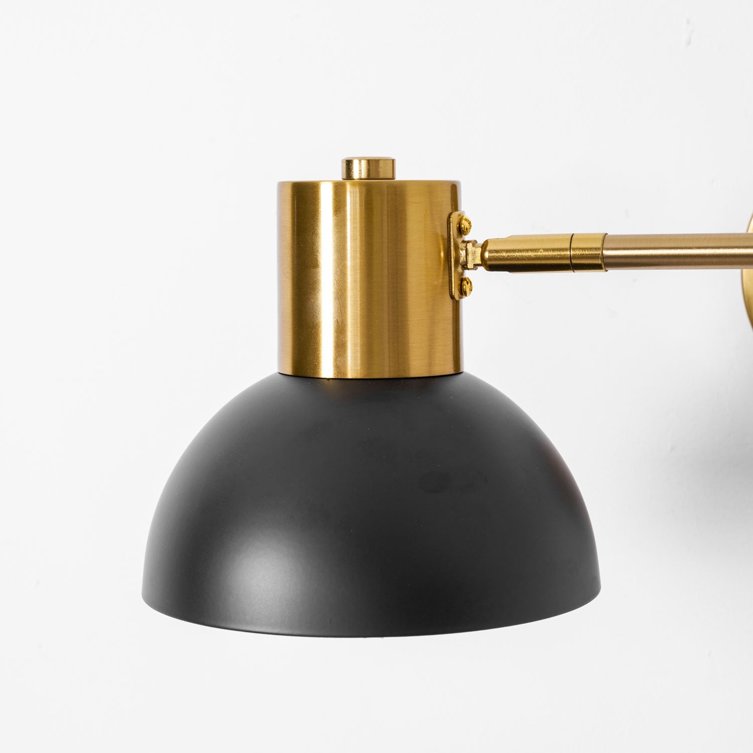 Wall Lamp Metal Adjustable Arm 27.6 in Black Gold Indoor Reading Light 360° Rotatable Shade Contemporary Bedroom Living Room | Thomler